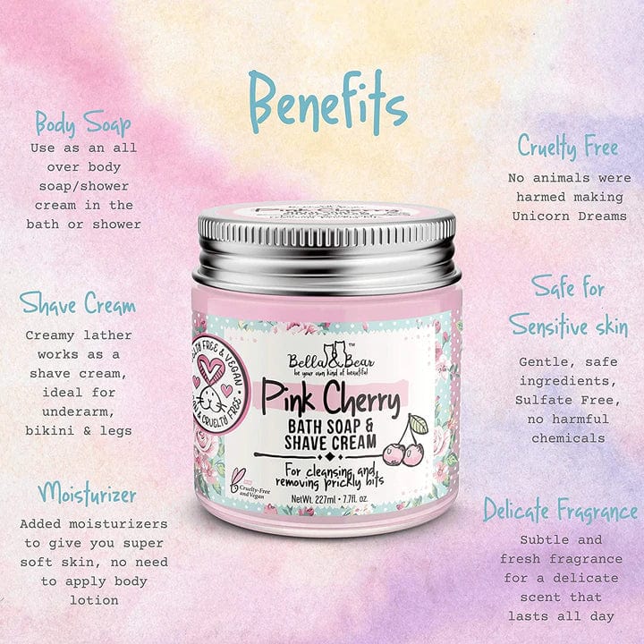 Pink Cherry Whipped Bath Soap & Shave Cream 6.7oz