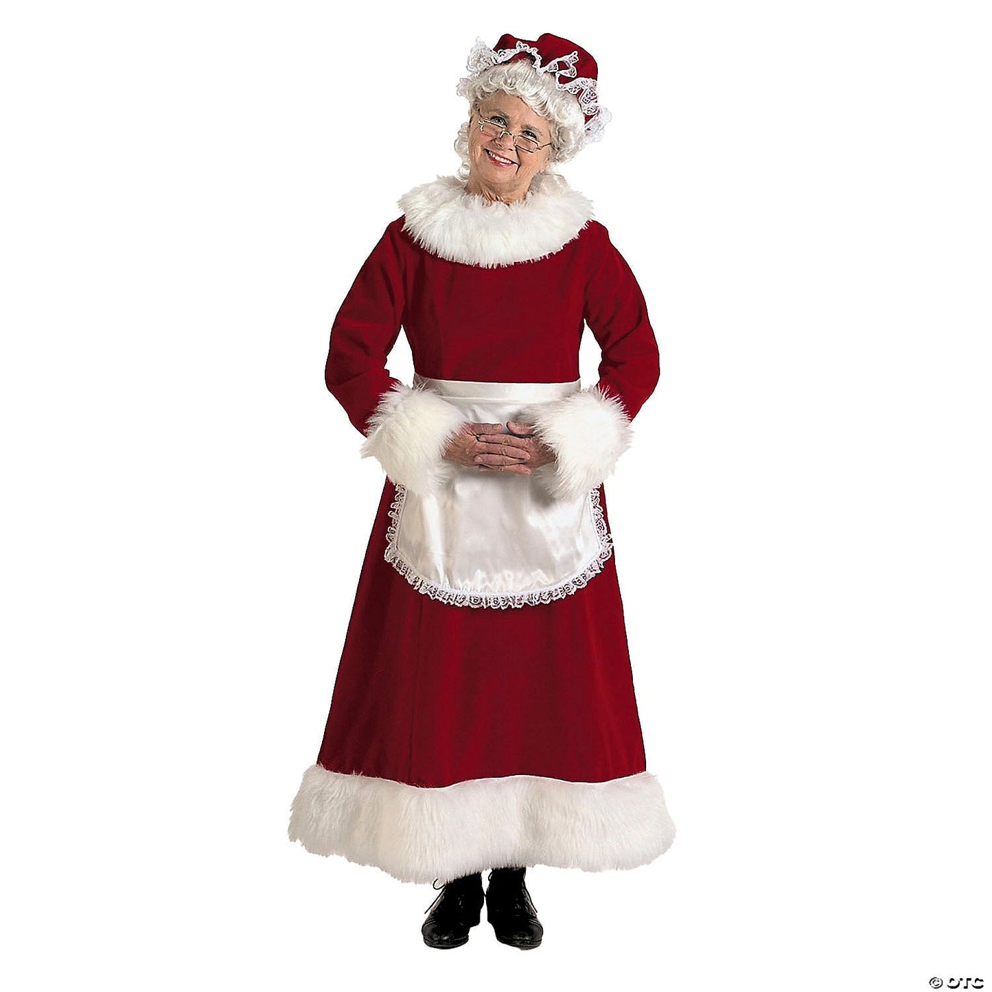 Women's Burgundy Velvet Mrs. Claus Dress Costume - XXL