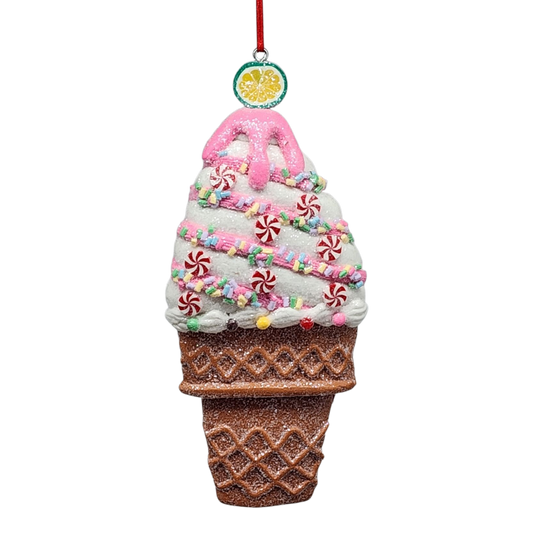 Claydough Ice Cream Ornament - Vanilla