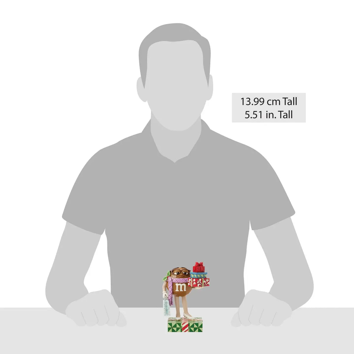 M&M's Brown Figurine with Presents | Holiday Character Collectible | Jim Shore