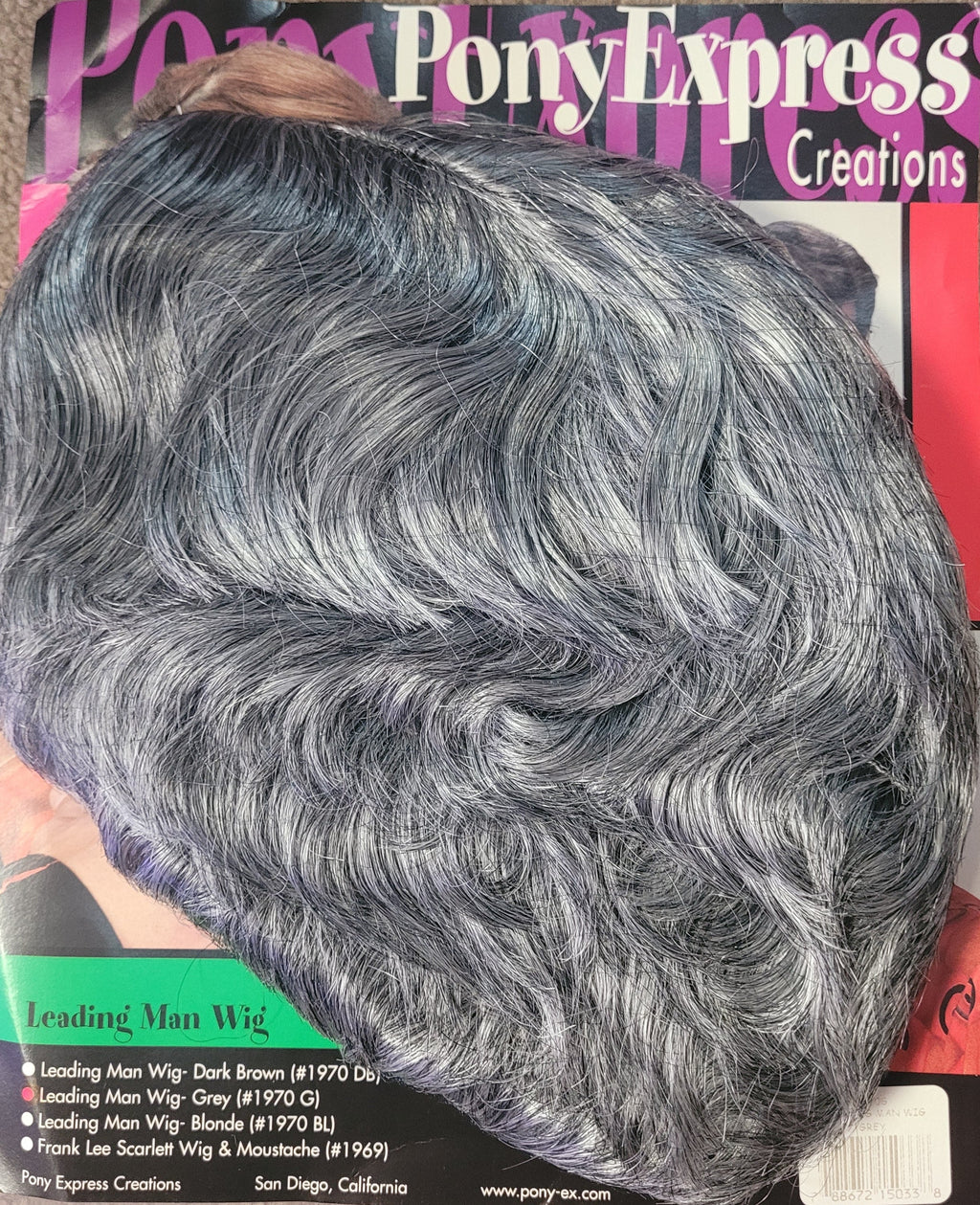 Leading Man Dark Grey Costume Wig | Pony Express Adult Halloween Wig