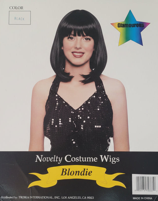Glamorous Black Shoulder-Length Costume Wig with Bangs | Halloween & Cosplay Bob Wig