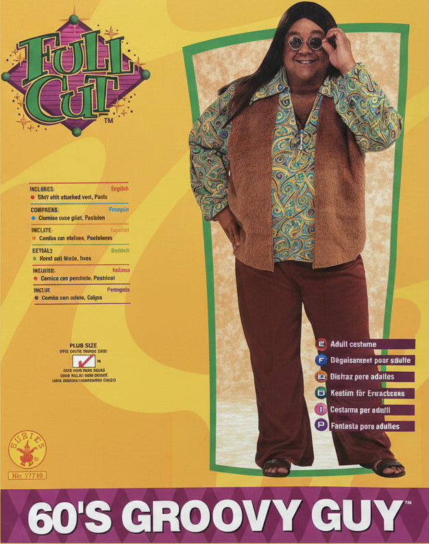 60s Groovy Guy Men's Plus Size Costume | Shirt, Vest & Pants | Plus Size 46–52