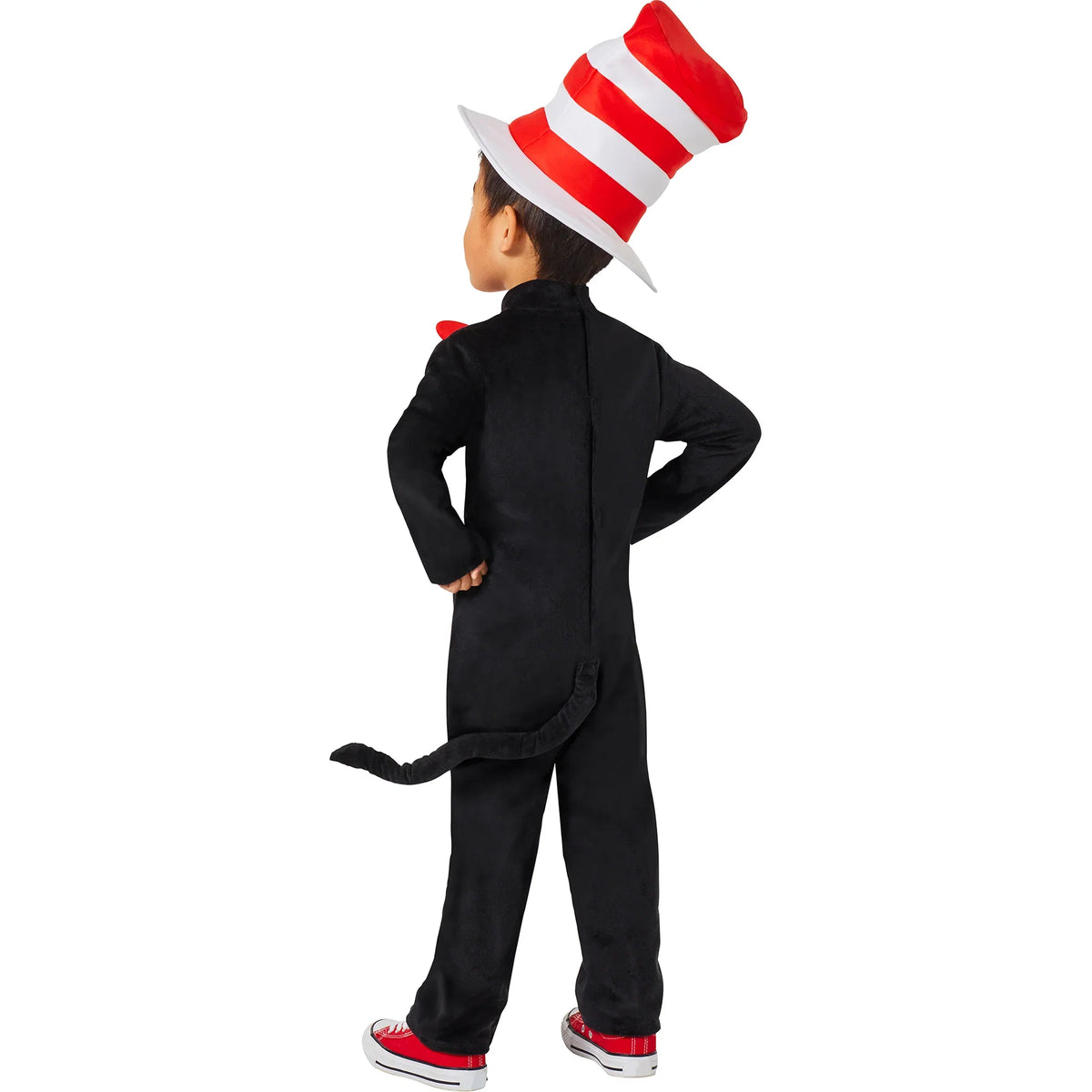 Dr. Seuss Toddler Cat in the Hat Costume | Officially Licensed Fuzzy Jumpsuit with Hat & Tail