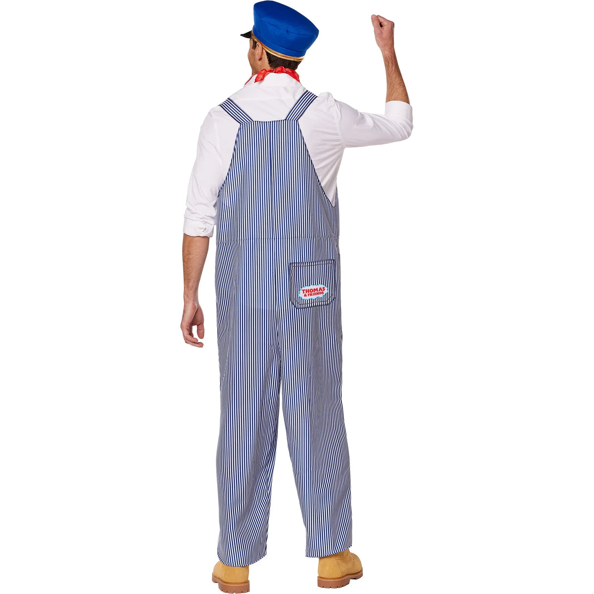 Thomas & Friends Conductor Adult Costume | Officially Licensed Men's Overalls Hat & Scarf Set