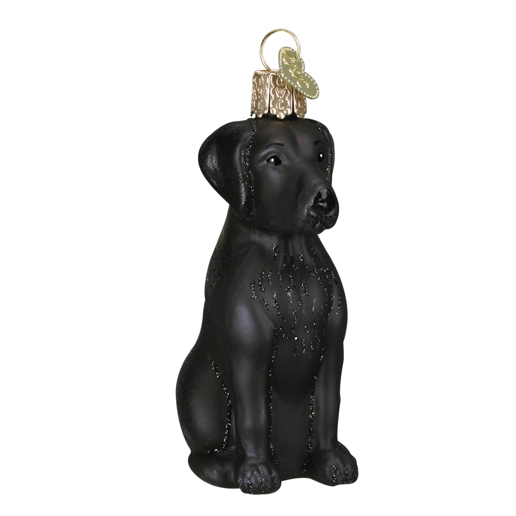 Black Labrador Christmas Ornament | Old World Christmas Glass Black Lab Dog Lover Retriever Family Pet Keepsake Holiday Gift