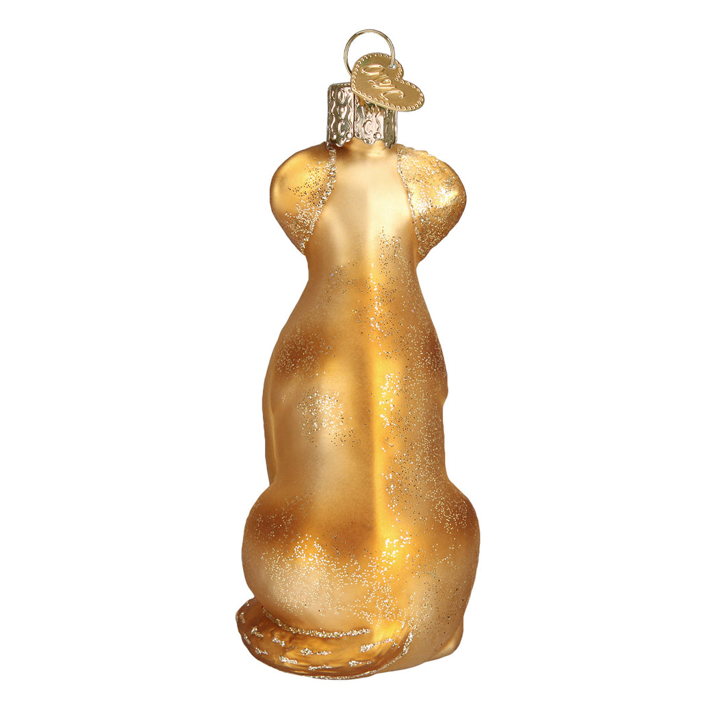 Yellow Labrador Christmas Ornament | Old World Christmas Glass Yellow Lab Dog Lover Golden Retriever Family Pet Keepsake Holiday Gift