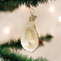 Oyster with Pearl Christmas Ornament | Old World Christmas Glass Pearl Ocean Lover Jewelry Rare Beauty Symbolic Keepsake Holiday Gift