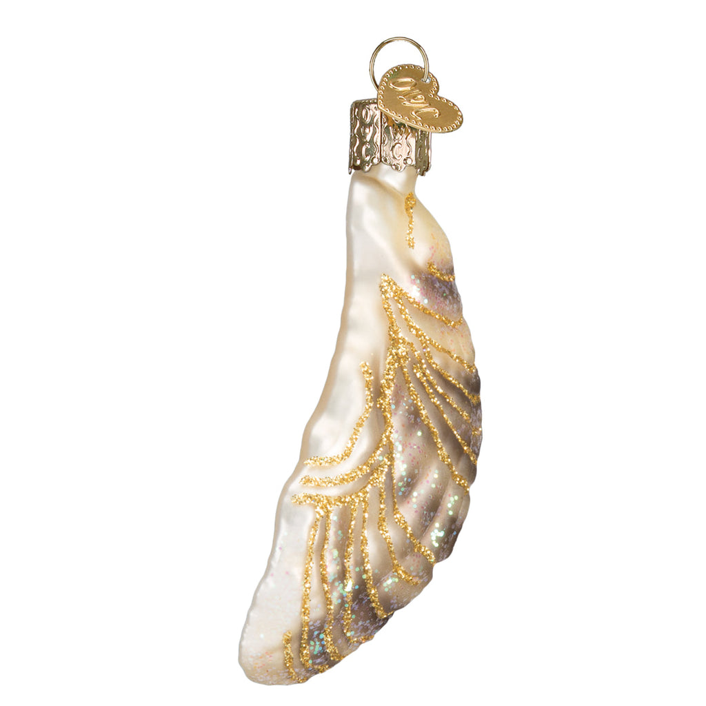 Oyster with Pearl Christmas Ornament | Old World Christmas Glass Pearl Ocean Lover Jewelry Rare Beauty Symbolic Keepsake Holiday Gift