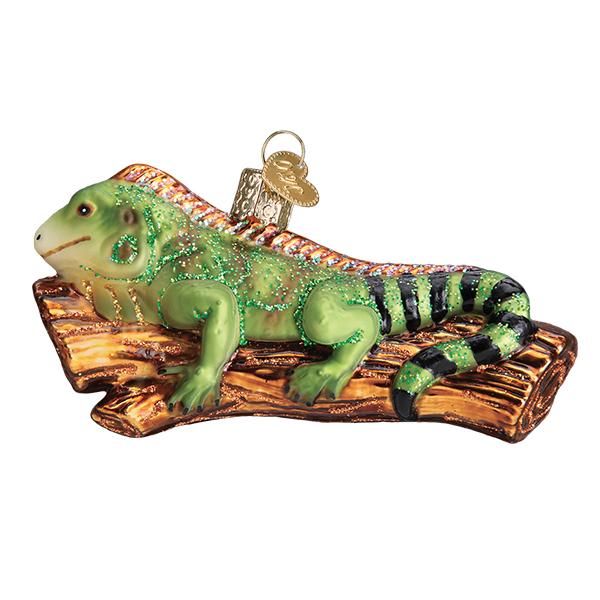 Iguana Christmas Ornament | Old World Christmas Glass Reptile Pet Lover Keepsake Gift