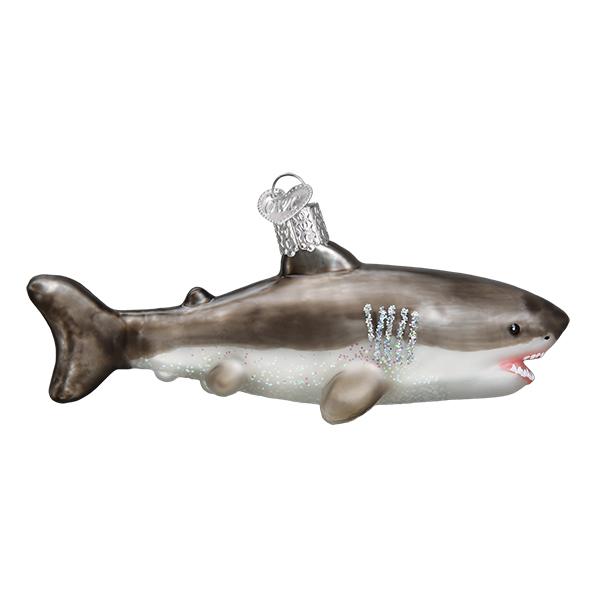 Great White Shark Christmas Ornament | Old World Christmas Glass Ocean Wildlife Gift
