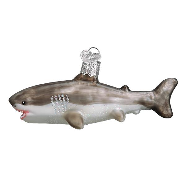 Great White Shark Christmas Ornament | Old World Christmas Glass Ocean Wildlife Gift