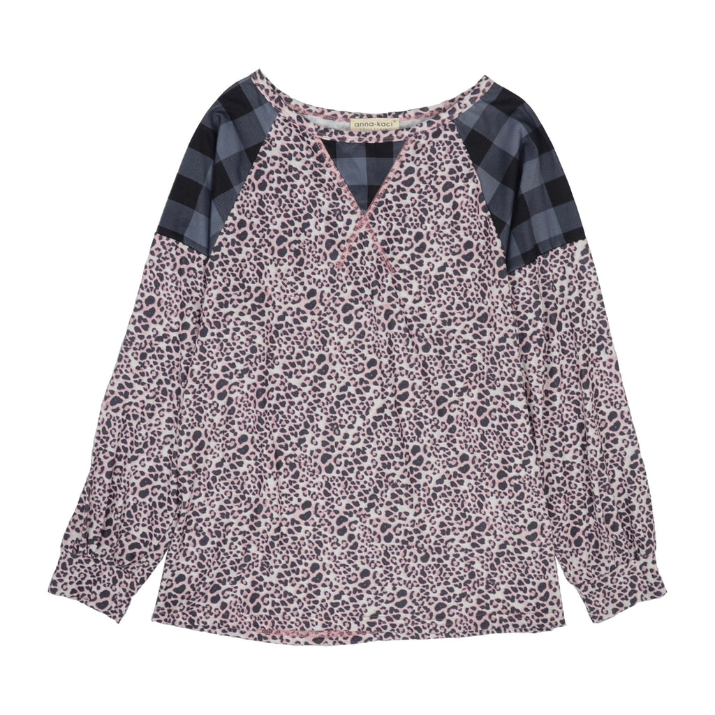 Two Tone Mixed Print Sweater