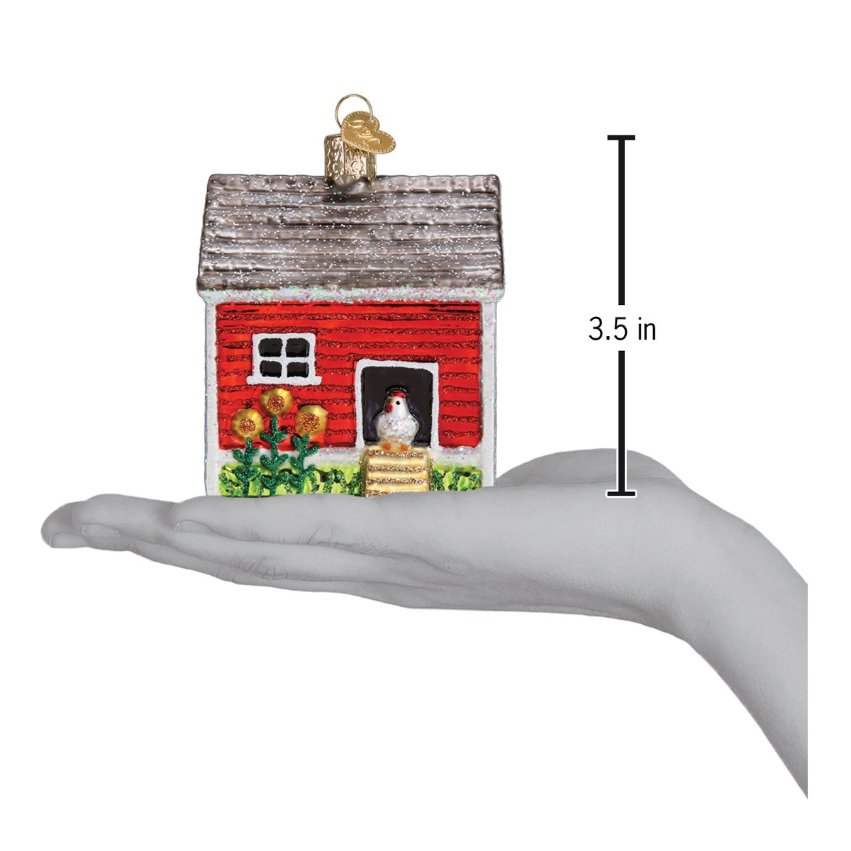 Chicken Coop Christmas Ornament | Old World Christmas Glass Backyard Chicken Keepsake Gift