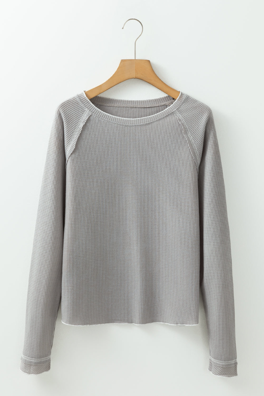 Daisy Textured Round Neck Long Sleeve Top