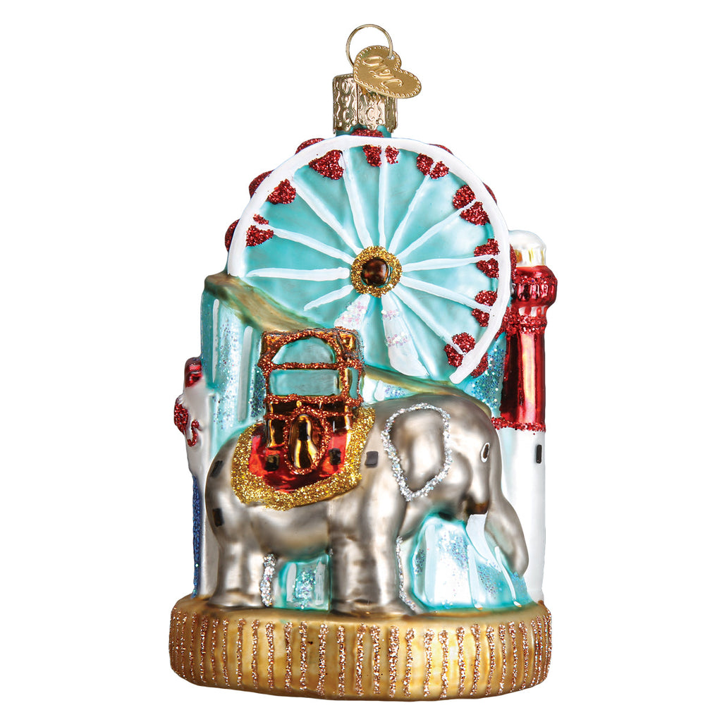 Jersey Shore Christmas Ornament | Old World Christmas Glass Boardwalk Vacation Keepsake Gift