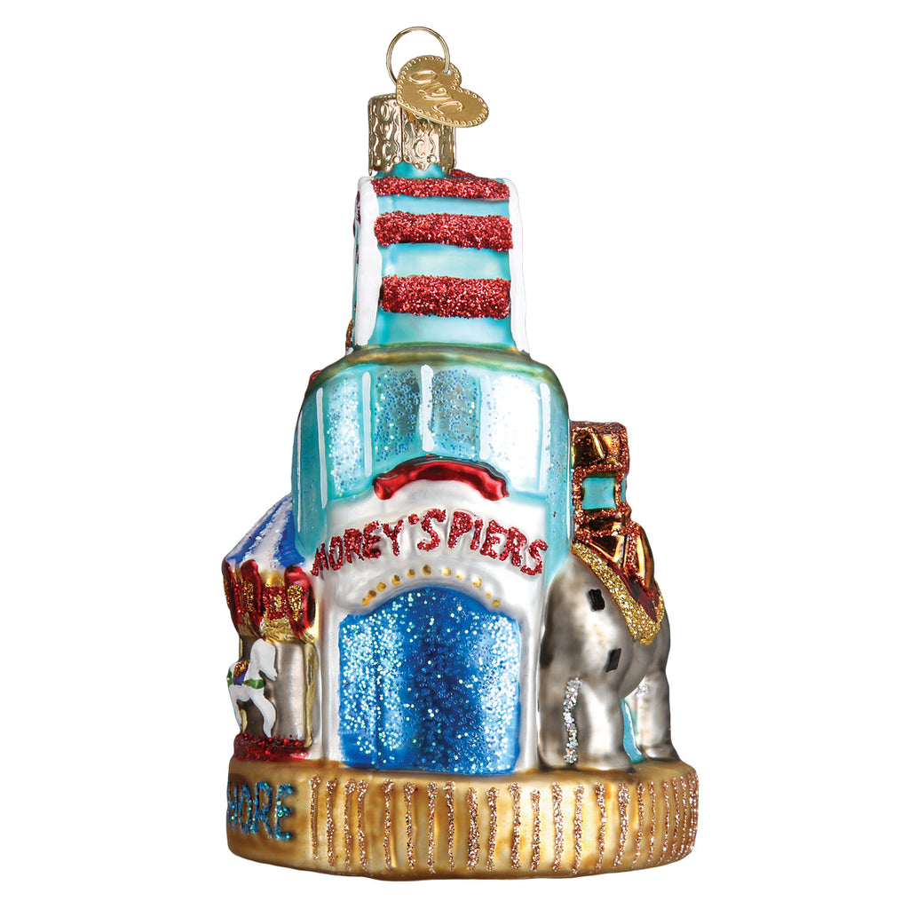 Jersey Shore Christmas Ornament | Old World Christmas Glass Boardwalk Vacation Keepsake Gift