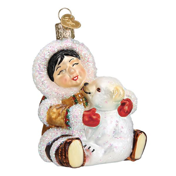 Eskimo Giggles Christmas Ornament | Old World Christmas Glass Winter Keepsake Gift