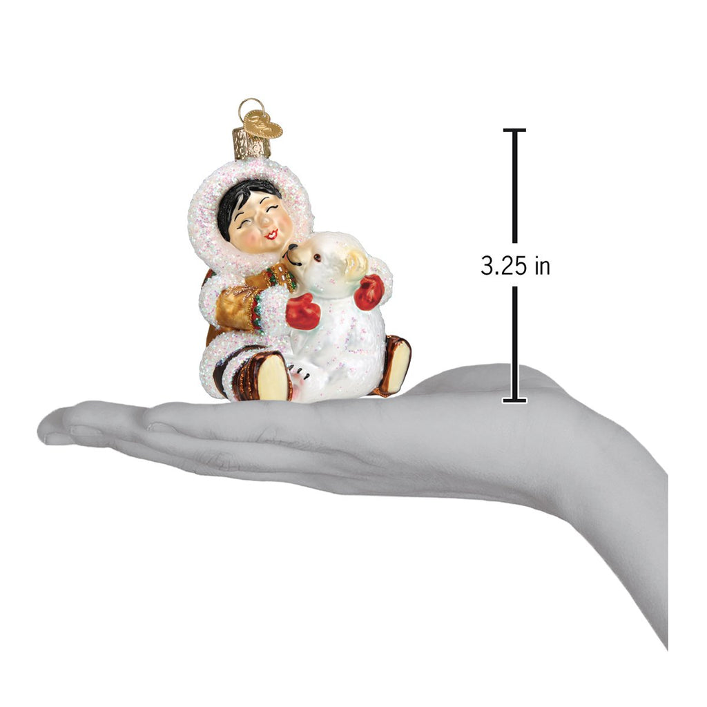 Eskimo Giggles Christmas Ornament | Old World Christmas Glass Winter Keepsake Gift