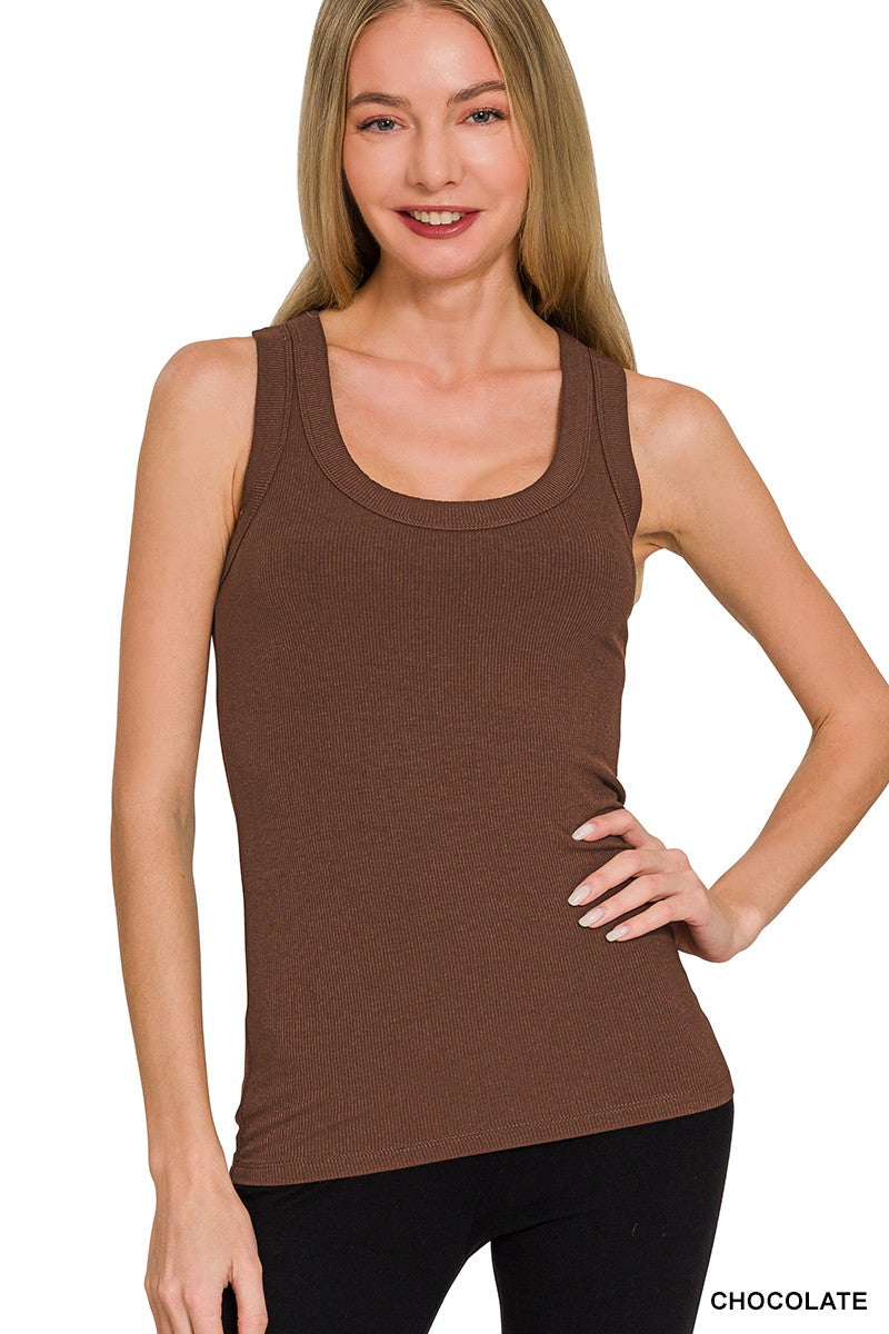 Ribbed Scoop Neck Tank Top | Everyday Layering Tank | Zenana