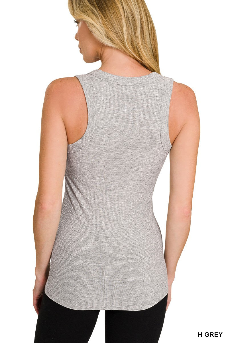 Ribbed Scoop Neck Tank Top | Everyday Layering Tank | Zenana