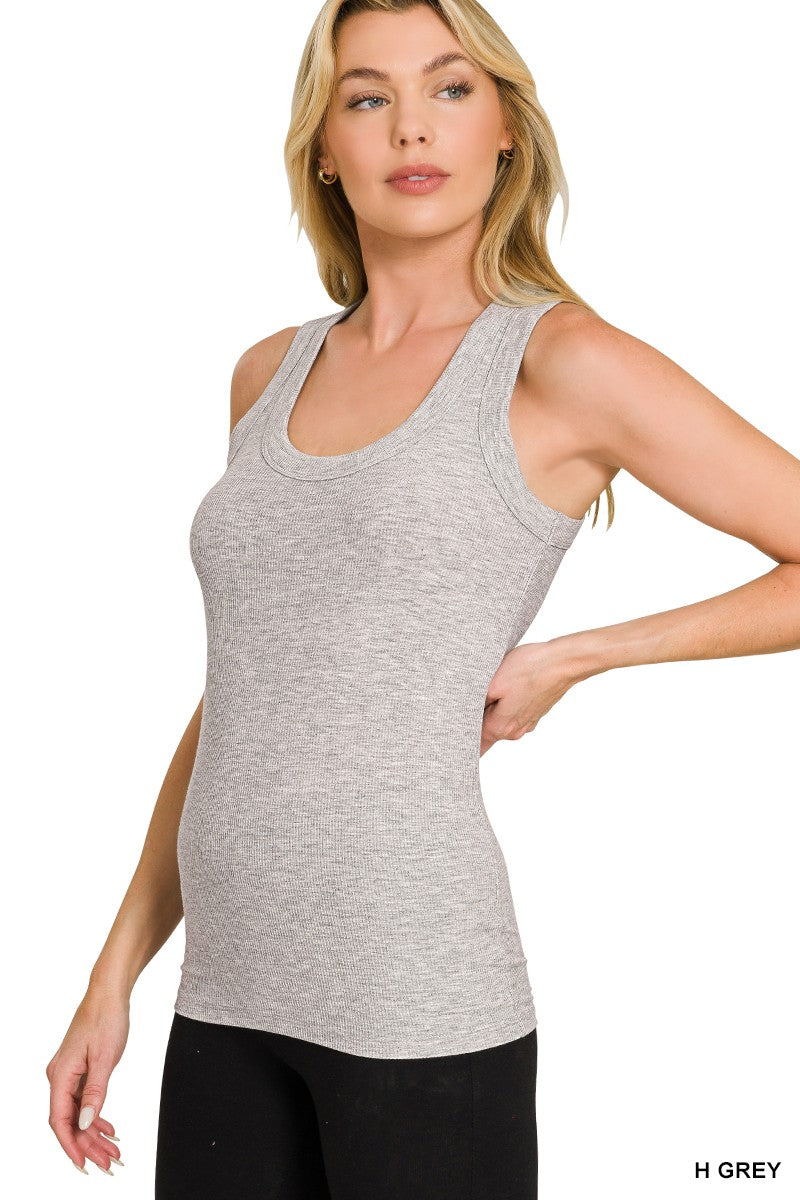 Ribbed Scoop Neck Tank Top | Everyday Layering Tank | Zenana
