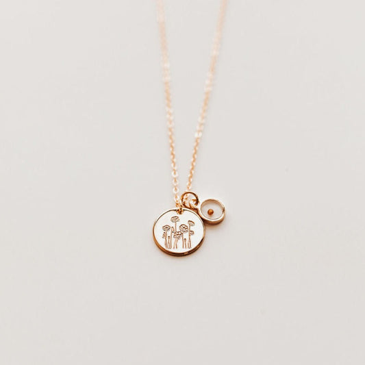 Poppy Necklace with Mustard Seed