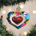 Faceted Heart Glass Christmas Ornament | Old World Christmas | Romantic Holiday Gift