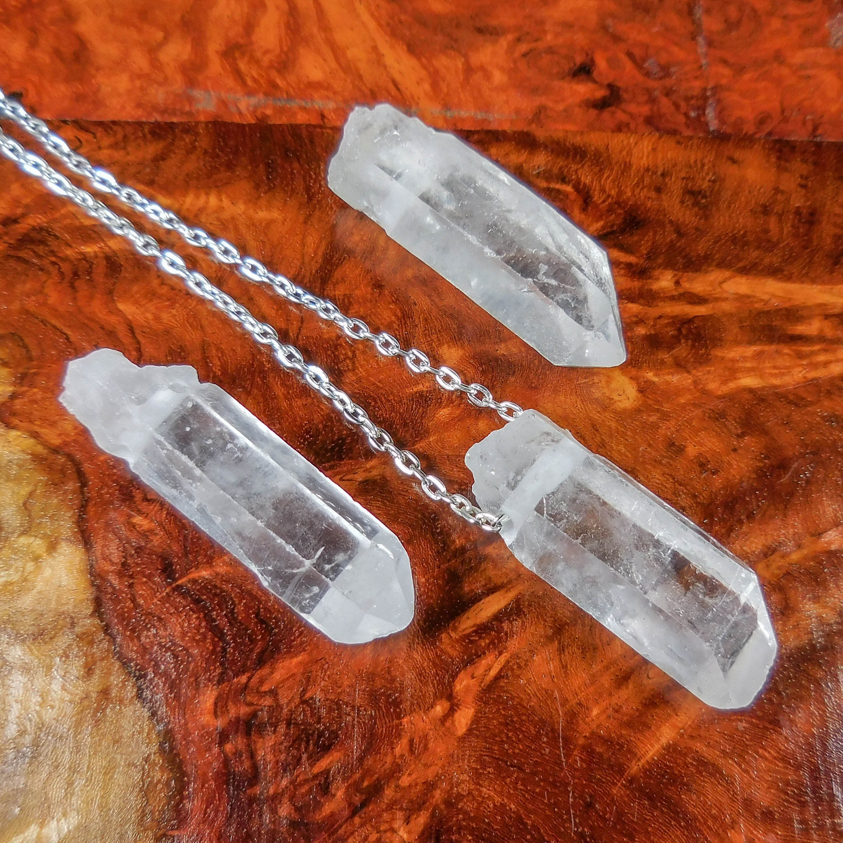 Drilled Clear Quartz Crystal Points (2mm Hole) Pendant Beads