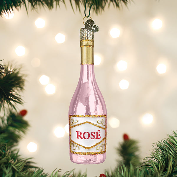 Rosé Wine Christmas Ornament | Old World Christmas Glass Wine Lover Keepsake Gift