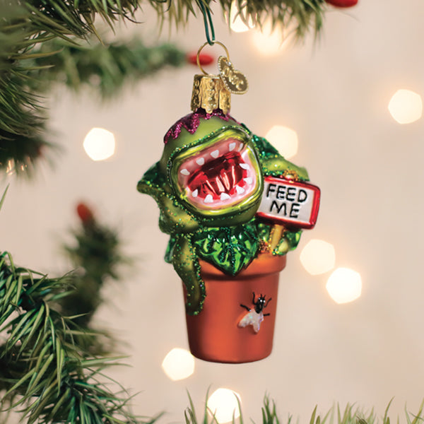 Venus Fly Trap Christmas Ornament | Old World Christmas Glass Venus Flytrap Carnivorous Plant Nature Science Funny Unique Keepsake Holiday Gift