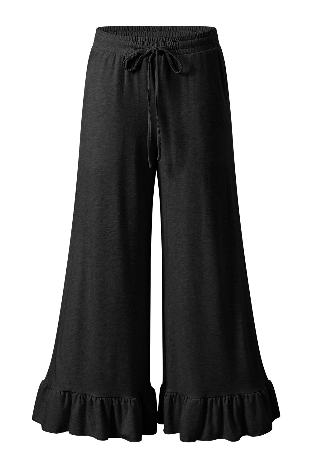Freya Ruffled Wide Leg Pants with Pockets