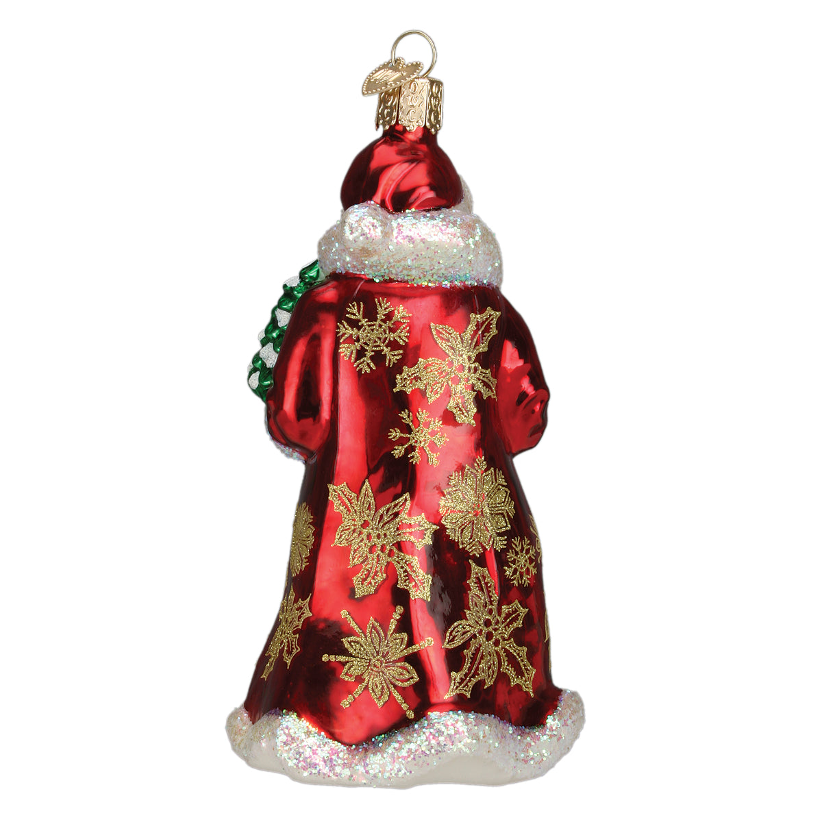 Glistening Golden Santa Christmas Ornament | Old World Christmas Glass Keepsake Gift
