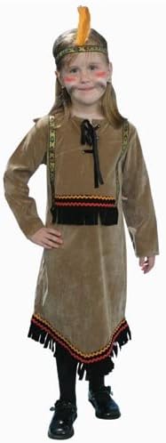Native American Princess Girls Costume | Deluxe Dress & Headpiece Set | Sizes S–L