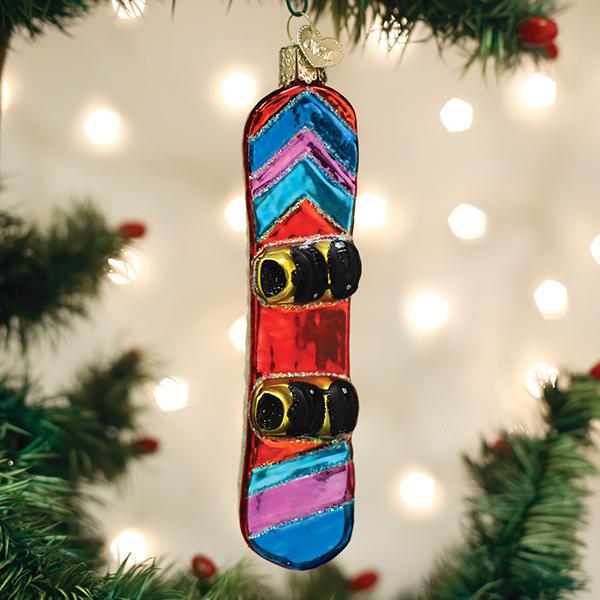 Snowboard Christmas Ornament | Old World Christmas Glass Snowboarder Winter Sports Ski Mountain Shred Keepsake Holiday Gift