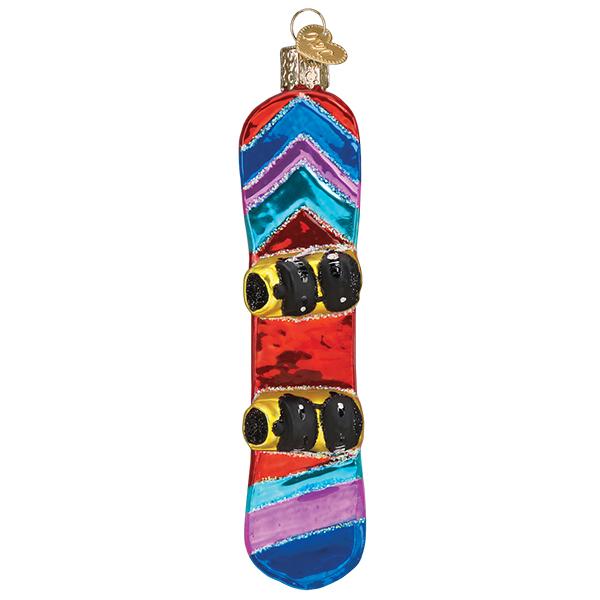 Snowboard Christmas Ornament | Old World Christmas Glass Snowboarder Winter Sports Ski Mountain Shred Keepsake Holiday Gift