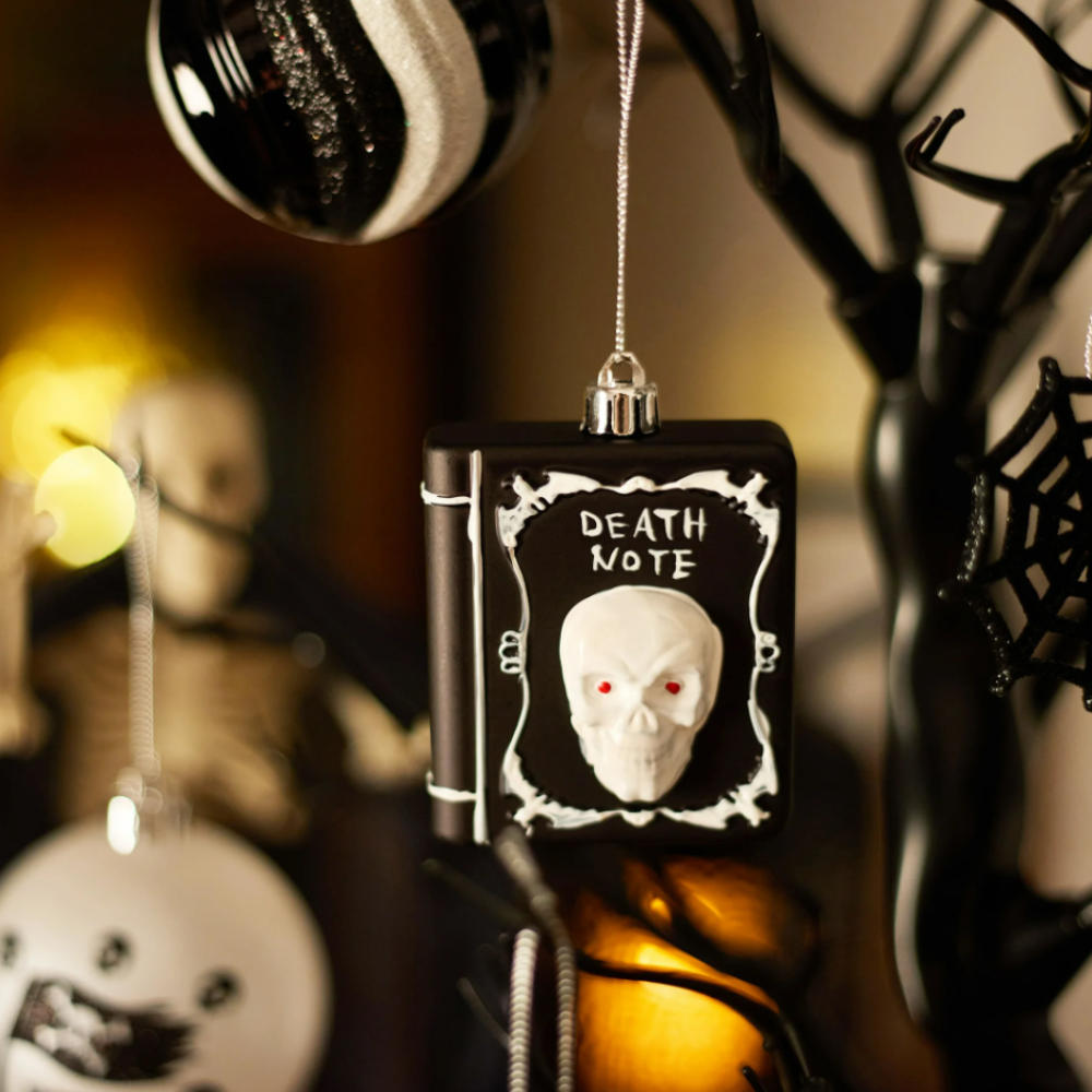 Halloween Christmas Tree Ornaments Set, 70-Piece Black & White Gothic Ornaments