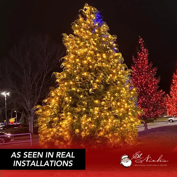 LED Mini Lights 5MM Orange Static Green Wire - 6" Spacing