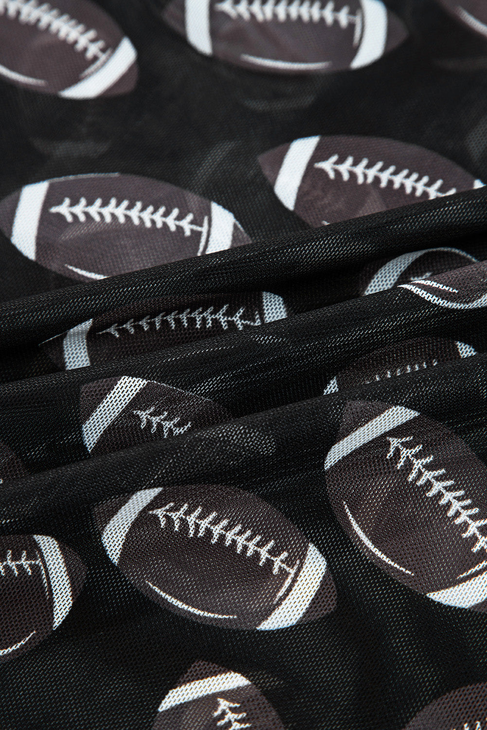 Maci Rugby Mesh Sheer Long Sleeve Top