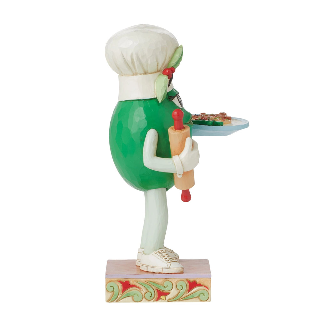 M&M's Baked By Green Figurine with Cookies | Holiday Character Collectible | Jim Shore