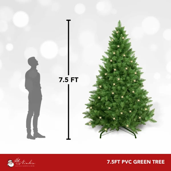 7.5 FT Green PVC Artificial Christmas Tree