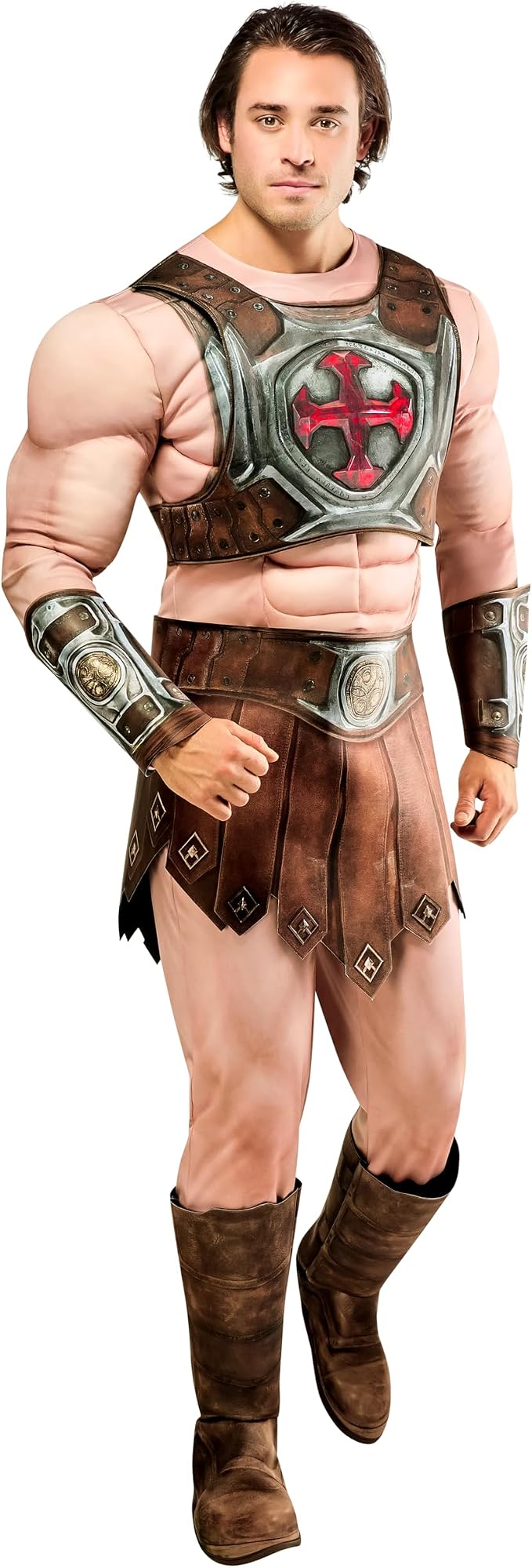 He-Man Masters of the Universe Men's Costume | Officially Licensed Muscle Jumpsuit with Bracers & Belt