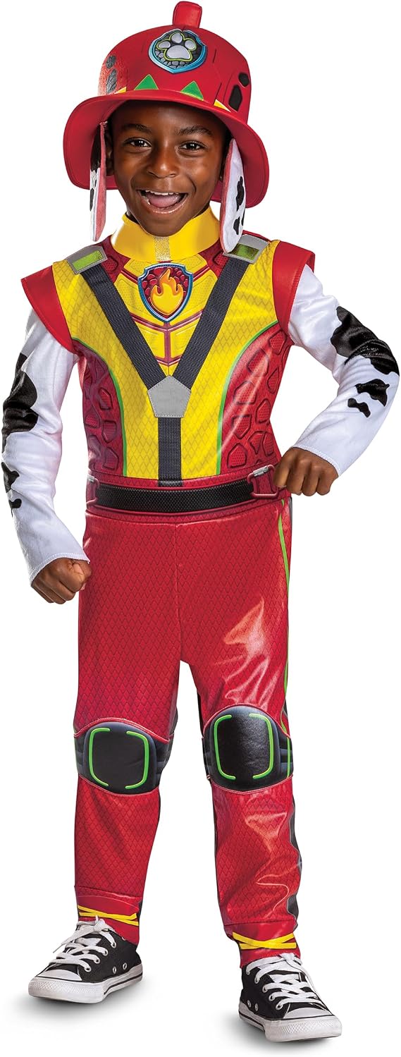 Marshall Paw Patrol Dino Movie 3 Kids Costume | Officially Licensed Deluxe Jumpsuit Headpiece & Pup Pack