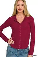 Double Knit Snap Button Shirt | Casual Layering Top | Zenana