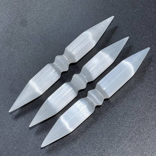 Selenite Crystal Wand Double Point Polished Carving