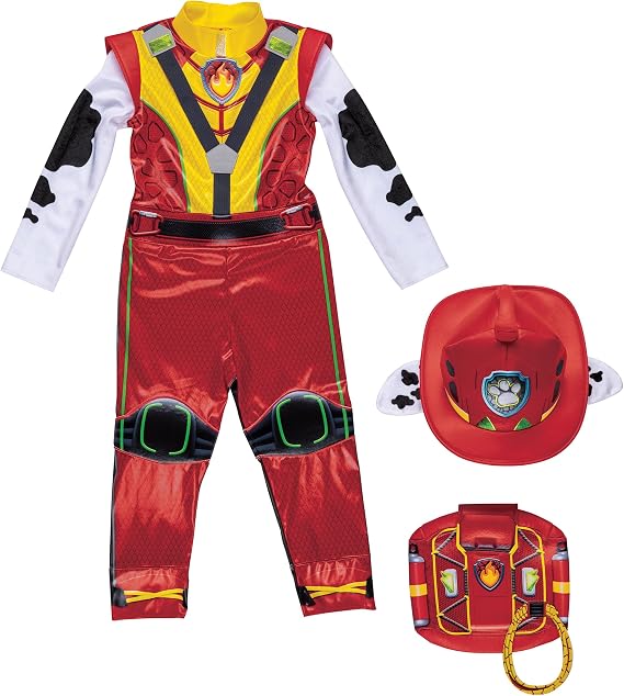 Marshall Paw Patrol Dino Movie 3 Kids Costume | Officially Licensed Deluxe Jumpsuit Headpiece & Pup Pack