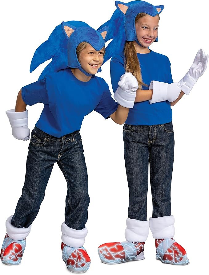Sonic the Hedgehog 2 Kids Costume Accessory Kit | Officially Licensed | Headpiece, Gloves & Shoe Covers