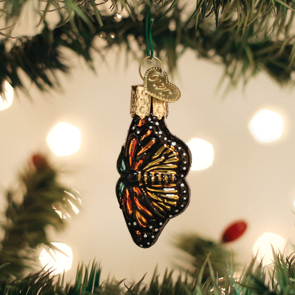 Mini Monarch Butterfly Glass Christmas Ornament | Old World Christmas | Nature & Butterfly Lover Gift