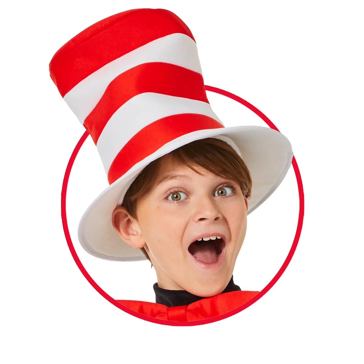 Dr. Seuss Kids Cat in the Hat Top Hat | Officially Licensed Children's Red & White Striped Hat