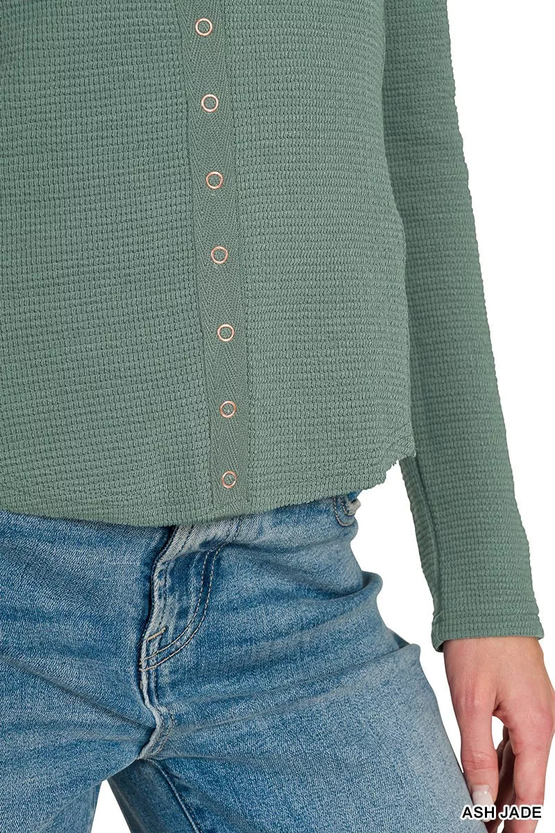 Double Knit Snap Button Shirt | Casual Layering Top | Zenana